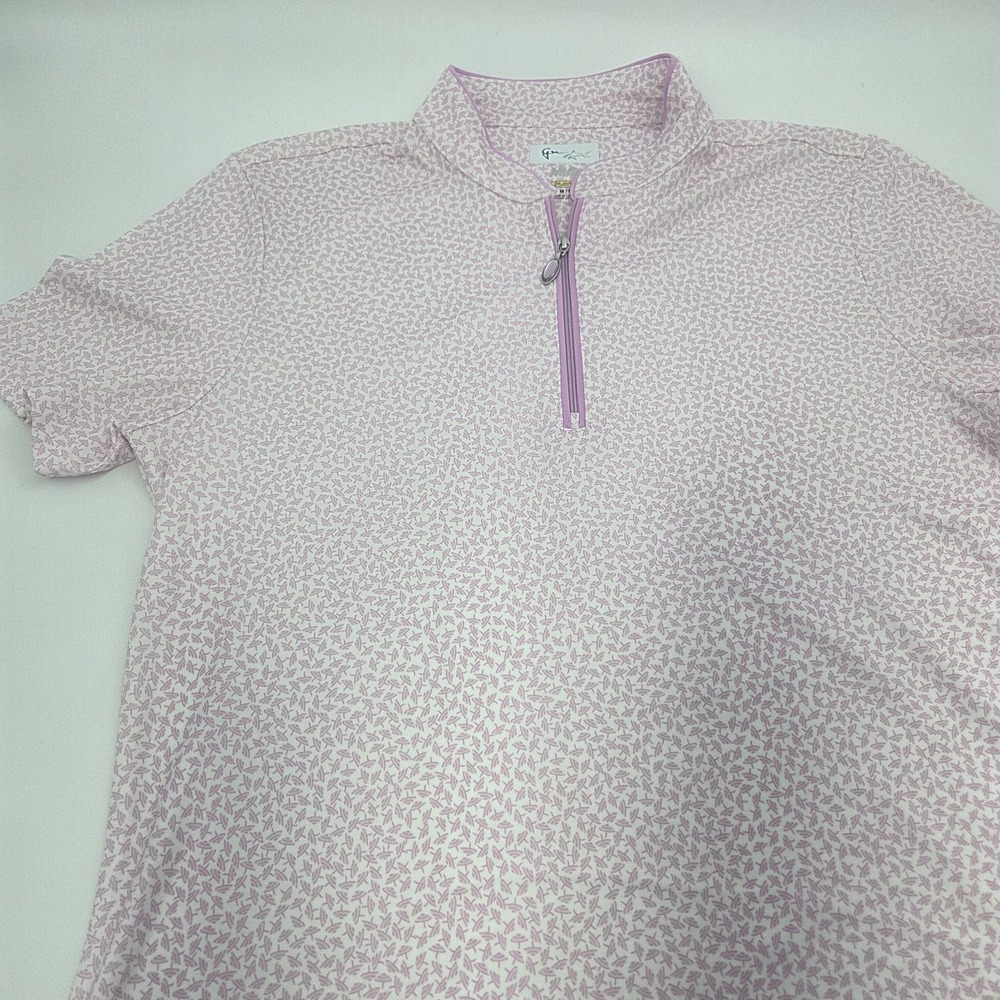 Women's Greg Norman PlayDry Short Sleeve Mock Neck Shirt Medium Napa Valley Pink - Picture 4 of 11